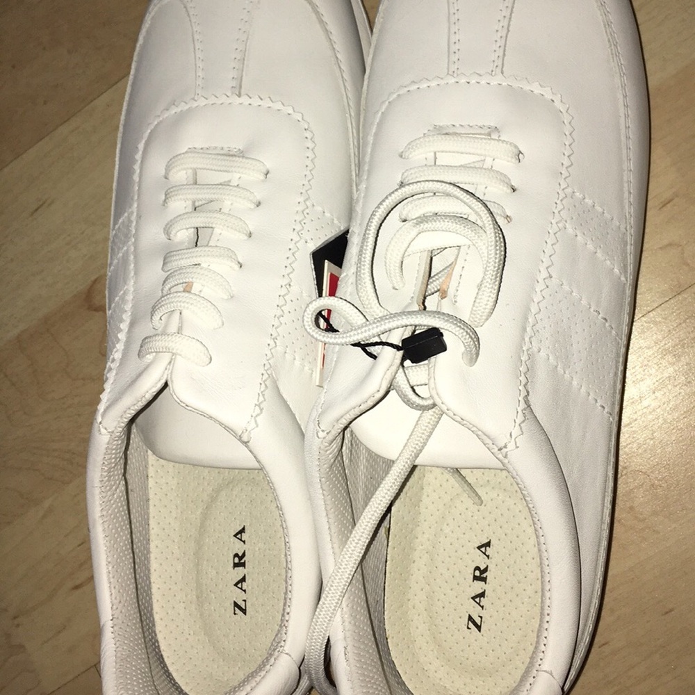 Zara White Leather Shoes